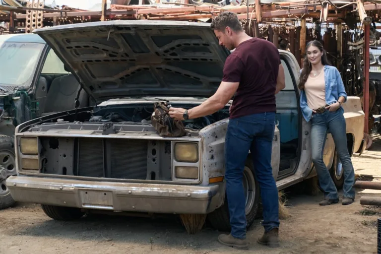 "Original Parts" -- Coverage of the CBS Original Series Tracker, scheduled to air on the CBS Television Network.   Pictured (L-R): Justin Hartley as Colter Shaw and  Gillian Bolt as Jenna Nova  Photo: Mike Taing/CBS ©2026 CBS Broadcasting, Inc. All Rights Reserved.