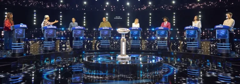 CELEBRITY WEAKEST LINK: L-R: RGIII & Grete Griffin, Ashley Iaconetti & Jared Haibon, Boris Kodjoe & Nicole Ari Parker, Alexa PenaVega & Carlos PenaVega with Host Jane Lynch (C) in the CELEBRITY WEAKEST LINK “Power Couples” Season Premiere episode airing Monday, Oct. 19 (9:01-10:00 PM ET/PT) on FOX. © 2026 Fox Media LLC. CR: Tom Griscom/FOX.