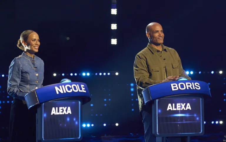 CELEBRITY WEAKEST LINK: L-R: RGIII & Grete Griffin, Ashley Iaconetti & Jared Haibon, Boris Kodjoe & Nicole Ari Parker, Alexa PenaVega & Carlos PenaVega with Host Jane Lynch (C) in the CELEBRITY WEAKEST LINK “Power Couples” Season Premiere episode airing Monday, Oct. 19 (9:01-10:00 PM ET/PT) on FOX. © 2026 Fox Media LLC. CR: Tom Griscom/FOX.