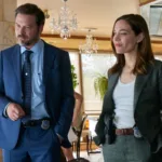 Law & Order Toronto: Criminal Intent Season 2 Episode 3 -- “Fool\'s Gold” -- Image Number: LOTCI203_38124237 -- Pictured: Aden Young as Detective Sergeant Henry Graff and Kathleen Munroe as Detective Sergeant Frankie Bateman. -- Photo Credit: Steve Wilkie -- © 2026 All Rights Reserved.