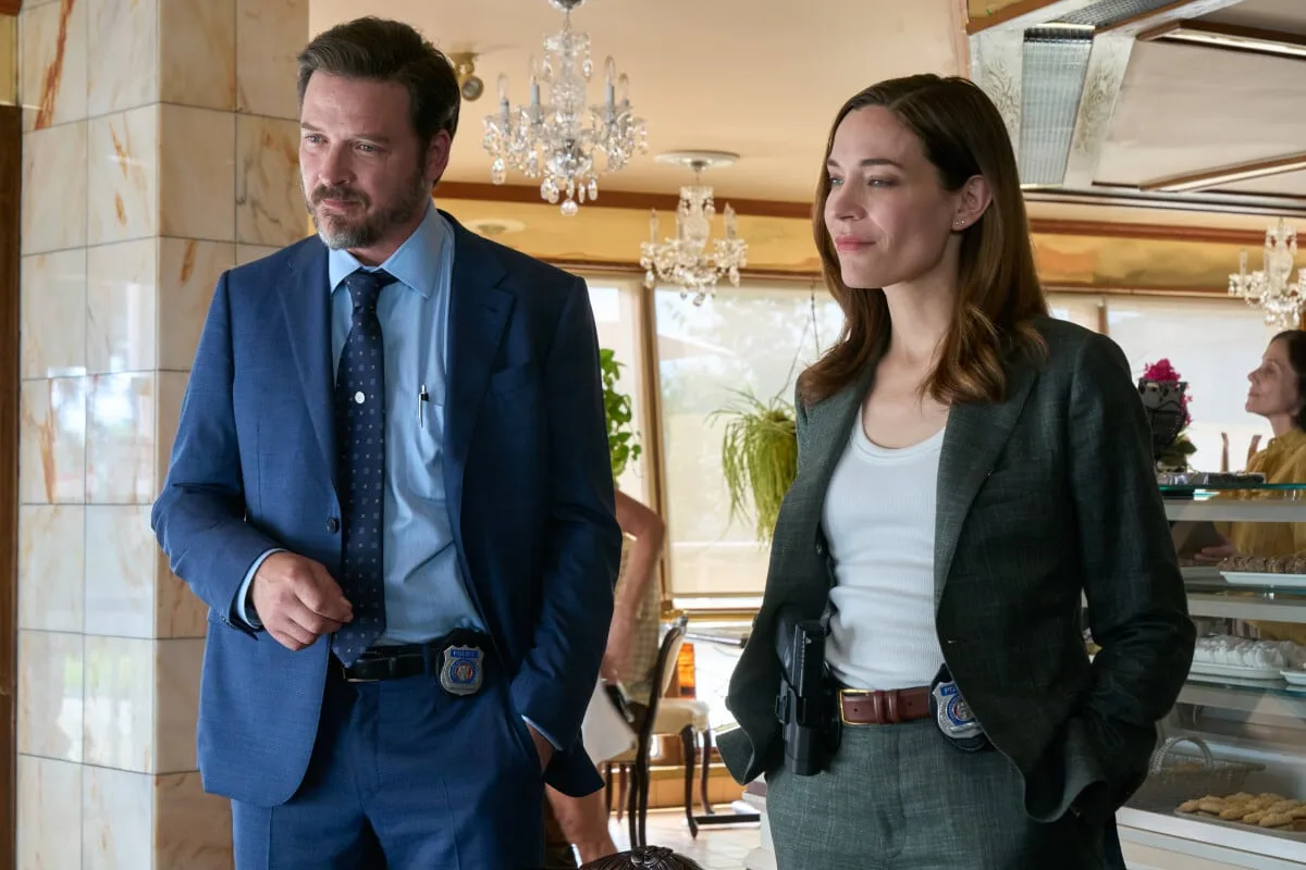 Law & Order Toronto: Criminal Intent Season 2 Episode 3 -- “Fool\'s Gold” -- Image Number: LOTCI203_38124237 -- Pictured: Aden Young as Detective Sergeant Henry Graff and Kathleen Munroe as Detective Sergeant Frankie Bateman. -- Photo Credit: Steve Wilkie -- © 2026 All Rights Reserved.