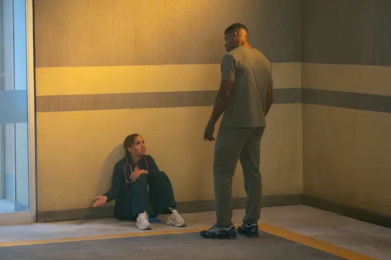 9-1-1 Season 10 Episode 2 - “Fire in the Hole” - As lava takes over Los Angeles, the 118 works to evacuate scared and trapped citizens. Meanwhile, Athena runs into a familiar face as she searches for a way out of a collapsed tunnel, and Maddie is forced to make an impossible decision. THURSDAY, OCT. 22 (8:00-9:00 p.m. EDT) on ABC. (Disney/Christopher Willard) 
CORINNE MASSIAH, TRE MCBRIDE