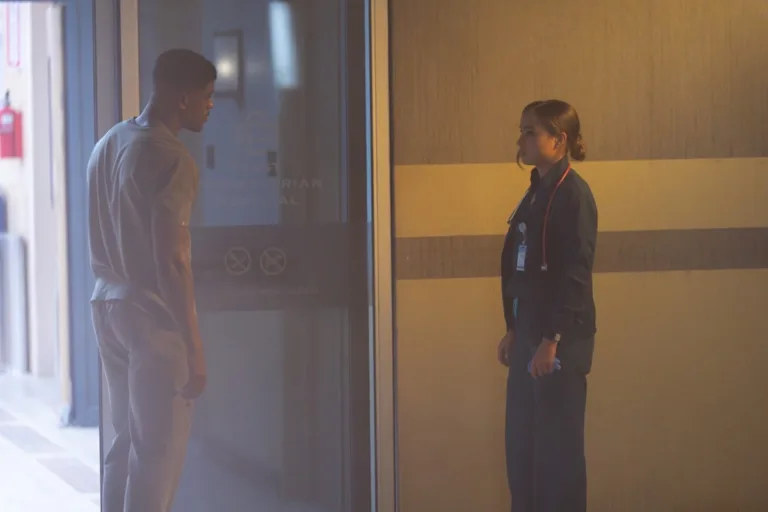 9-1-1 Season 10 Episode 2 - “Fire in the Hole” - As lava takes over Los Angeles, the 118 works to evacuate scared and trapped citizens. Meanwhile, Athena runs into a familiar face as she searches for a way out of a collapsed tunnel, and Maddie is forced to make an impossible decision. THURSDAY, OCT. 22 (8:00-9:00 p.m. EDT) on ABC. (Disney/Christopher Willard) 
TRE MCBRIDE, CORINNE MASSIAH