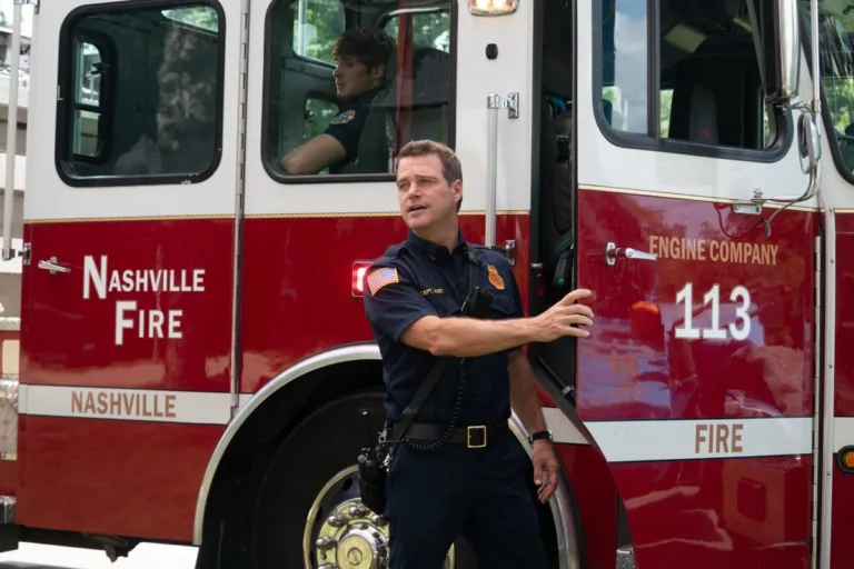 9-1-1: NASHVILLE Season 2 Episode 2 - “Boys and Boils” - The 113 investigates cries in an apartment’s walls and deadly beauty products. Meanwhile, Nashville’s newest criminal threatens more plagues and surprises Cammie with a direct call. Don clashes with Ryan, and Blythe firmly maintains the bed divorce. THURSDAY, OCT. 22 (9:00-10:00 p.m. EDT) on ABC. (Disney/Jake Giles Netter) 
MICHAEL PROVOST, CHRIS O'DONNELL