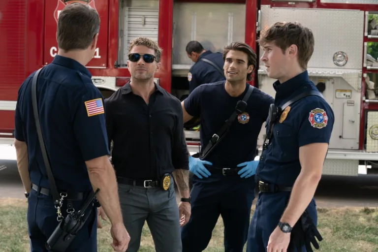 9-1-1: NASHVILLE - “Boys and Boils” - The 113 investigates cries in an apartment’s walls and deadly beauty products. Meanwhile, Nashville’s newest criminal threatens more plagues and surprises Cammie with a direct call. Don clashes with Ryan, and Blythe firmly maintains the bed divorce. THURSDAY, OCT. 22 (9:00-10:00 p.m. EDT) on ABC. (Disney/Jake Giles Netter) 
RYAN PHILLIPPE, HUNTER MCVEY, MICHAEL PROVOST