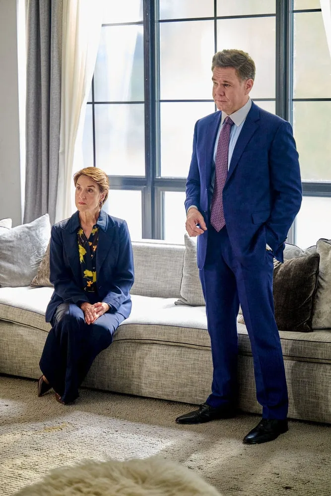 LAW & ORDER -- "Bad News" Episode 26003 -- Pictured: (l-r) Maggie Bofill as Cynthia Morrow, James Mount as Atty. Olson -- (Photo by: Scott Gries/NBC)