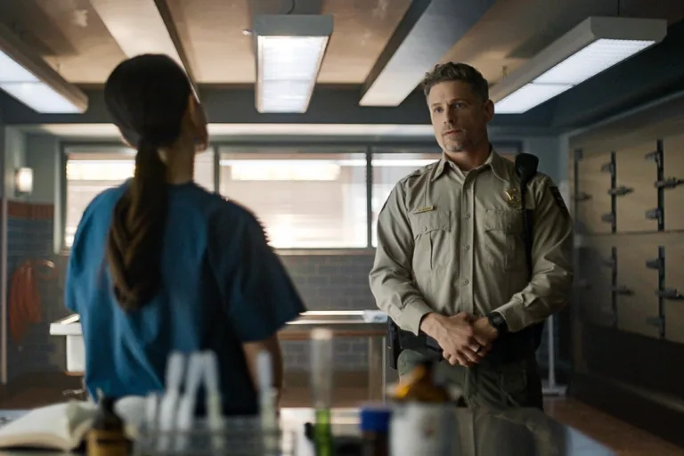 Sheriff Country Season 2 Episode 3 - “Ulysses” -- CBS Original Series Sheriff Country, scheduled to air on Friday, Oct. 23 (8:00-9:00 PM, ET/PT), on the CBS Television Network. Pictured: Matt Lauria as Boone. Photo: CBS ©2026 CBS Broadcasting, Inc. All Rights Reserved. Highest quality screengrab available.