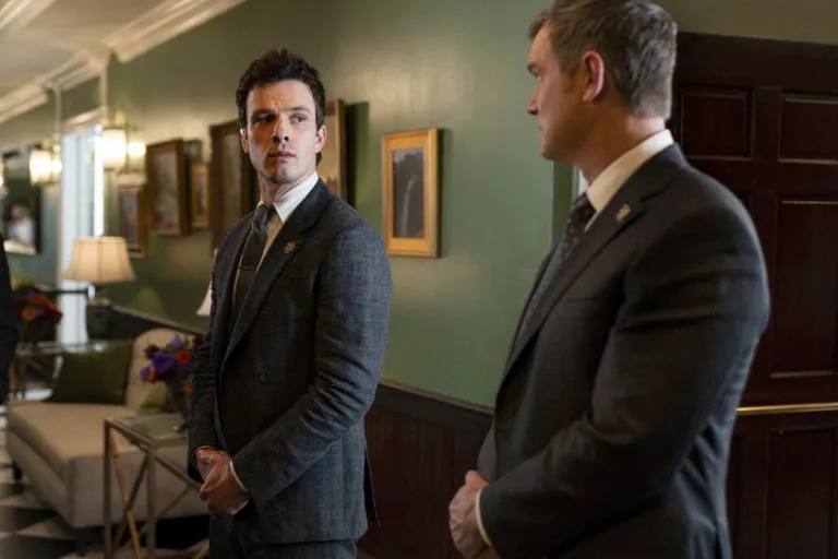 LINE OF FIRE -- "Cabin Pressure" Episode 106 -- Pictured: (l-r) Tommy O'Brien as Mike Jr. "Micah" Hollingsworth, Peter Krause as Mike Hollingsworth -- (Photo by: Ralph Bavaro/NBC)