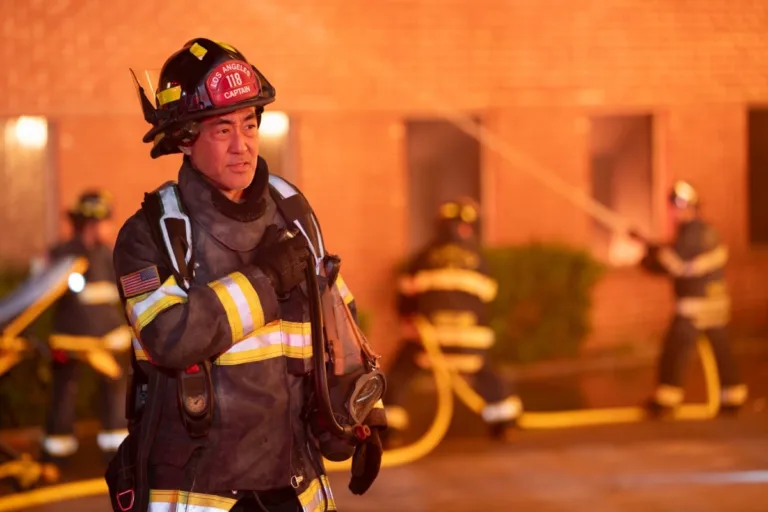 9-1-1 Season 10 Episode 3 : “Streets of Fire” - In the wake of the volcanic eruption, Maddie and the 118 race to divert a river of lava before it consumes a packed hospital. Athena, still trapped underground, faces a massive obstacle that cuts her off from any chance of calling for help. THURSDAY, OCT. 29 (8:00-9:00 p.m. EDT) on ABC. (Disney/Christopher Willard) 
KENNETH CHOI