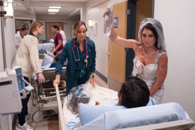 9-1-1 Season 10 Episode 3 : “Streets of Fire” - In the wake of the volcanic eruption, Maddie and the 118 race to divert a river of lava before it consumes a packed hospital. Athena, still trapped underground, faces a massive obstacle that cuts her off from any chance of calling for help. THURSDAY, OCT. 29 (8:00-9:00 p.m. EDT) on ABC. (Disney/Christopher Willard) 
CORINNE MASSIAH, FRANKIE CORZO