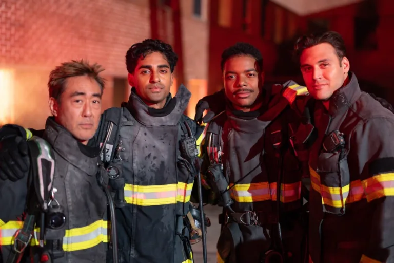 9-1-1: “Streets of Fire” - In the wake of the volcanic eruption, Maddie and the 118 race to divert a river of lava before it consumes a packed hospital. Athena, still trapped underground, faces a massive obstacle that cuts her off from any chance of calling for help. THURSDAY, OCT. 29 (8:00-9:00 p.m. EDT) on ABC. (Disney/Christopher Willard) 
KENNETH CHOI, ANIRUDH PISHARODY, ELIJAH M. COOPER, RYAN GUZMAN