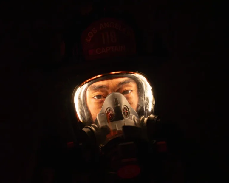 9-1-1 Season 10 Episode 3 : “Streets of Fire” - In the wake of the volcanic eruption, Maddie and the 118 race to divert a river of lava before it consumes a packed hospital. Athena, still trapped underground, faces a massive obstacle that cuts her off from any chance of calling for help. THURSDAY, OCT. 29 (8:00-9:00 p.m. EDT) on ABC. (Disney/Christopher Willard) 
KENNETH CHOI