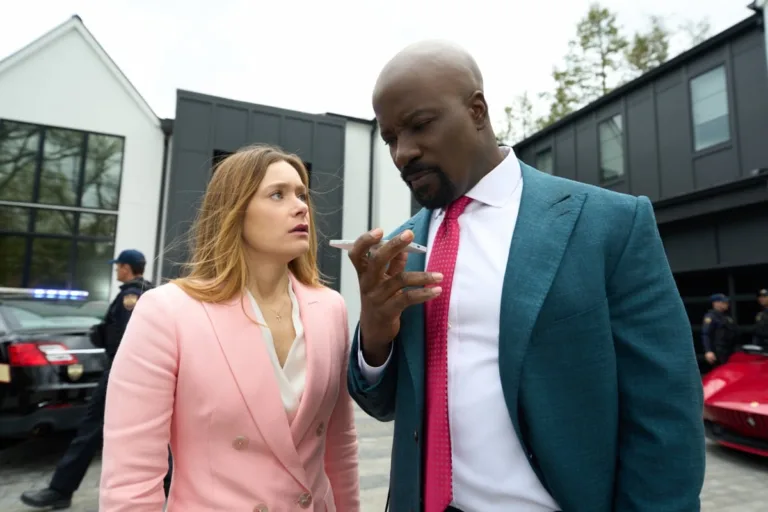 Cupertino Season 1 Episode 4 - "A.J. & Buddy" -- Coverage of the CBS Original Series CUPERTINO, scheduled to air on the CBS Television Network.   Pictured (L-R): Rachel Keller as Olivia Siffre and Mike Colter as Michael Price.  Photo: Elizabeth Fisher/CBS ©2026 CBS Broadcasting, Inc. All Rights Reserved.
